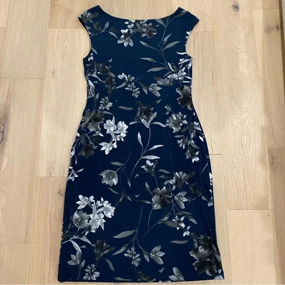 Laura | NWT Blue Floral Sleeveless Jersey Midi Dress 💙 - Picture 5 of 11